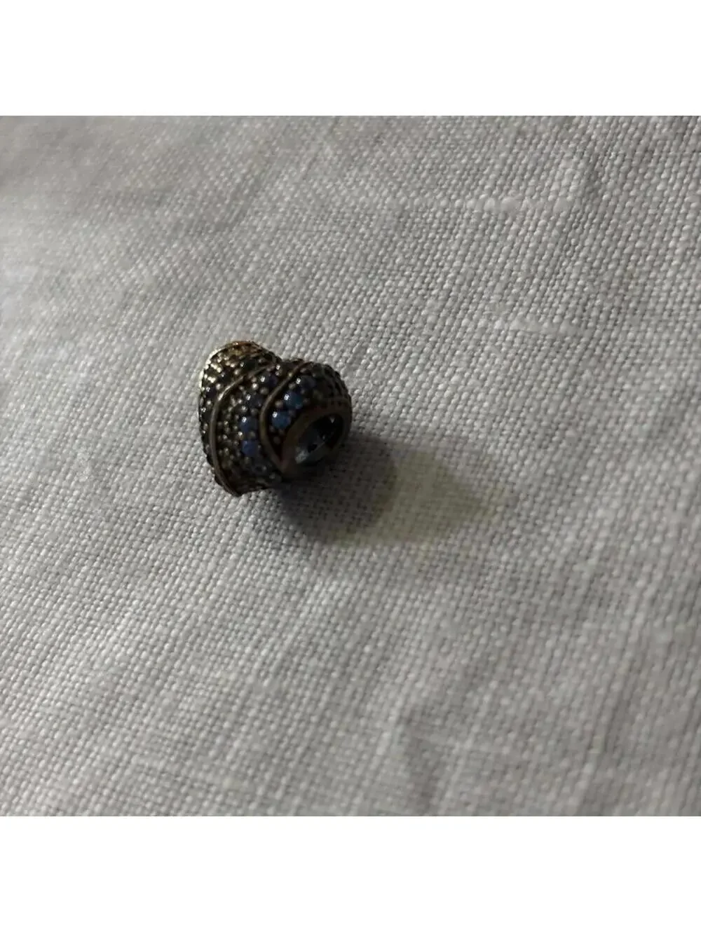 Pandora Heart-Shaped Silver and Blue Stone Pendant bracelet charm